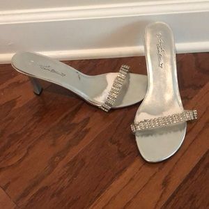 Silver formal shoes